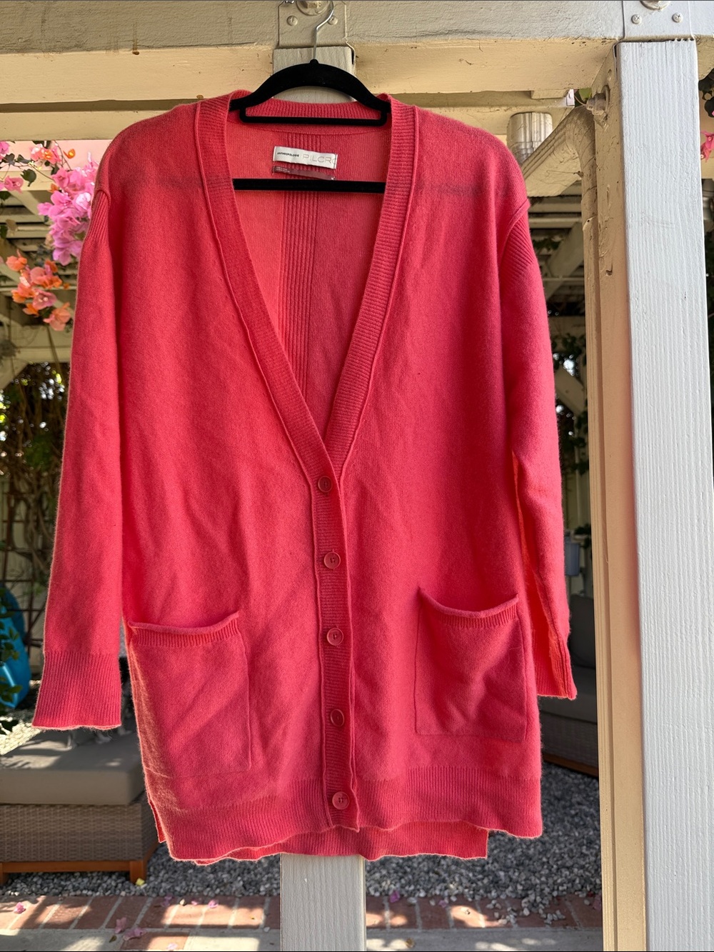 Pilcro Anthropologie Women's Coral Button-Front Cardigan Sweater